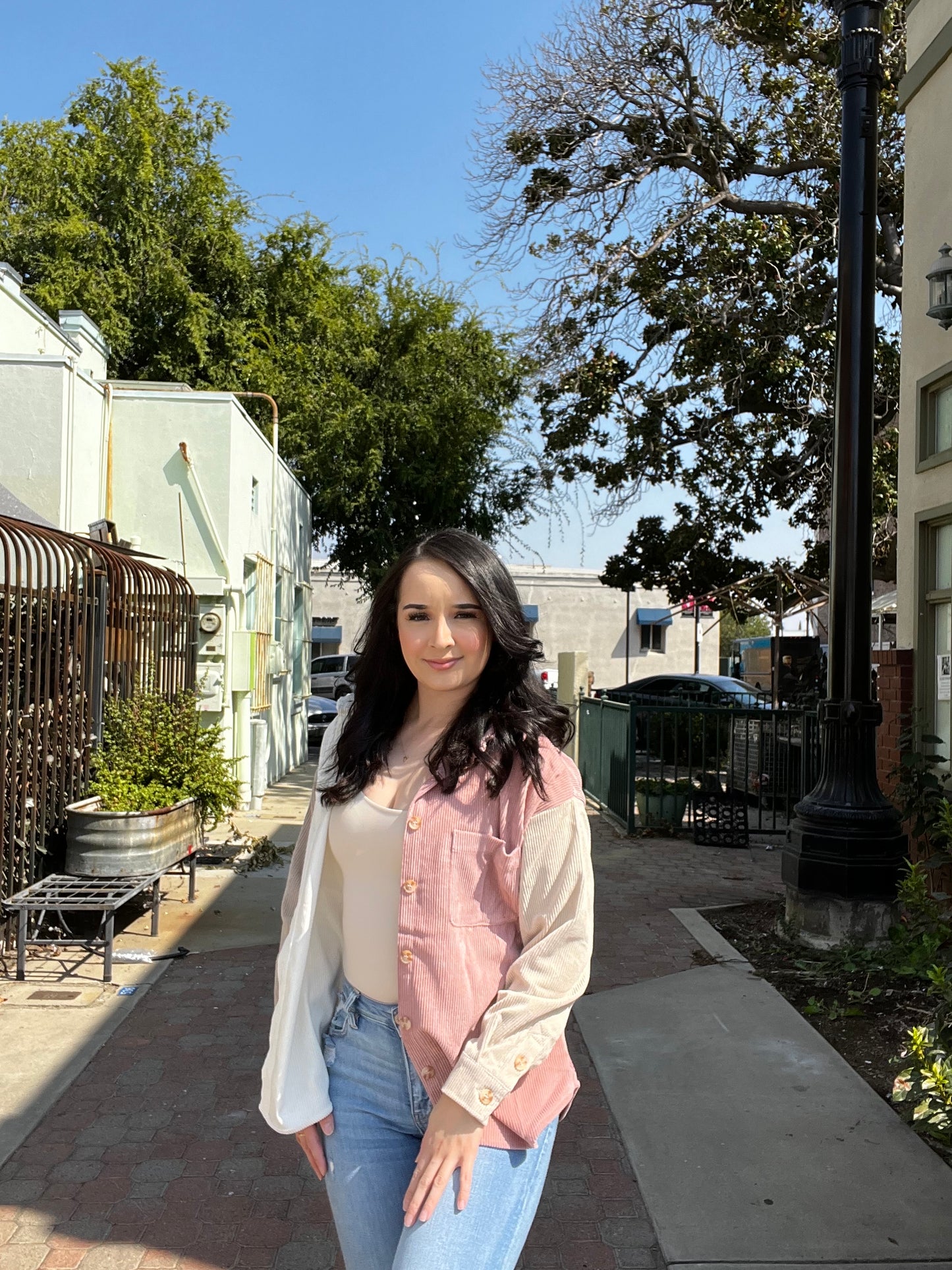 Color Block Corduroy Jacket