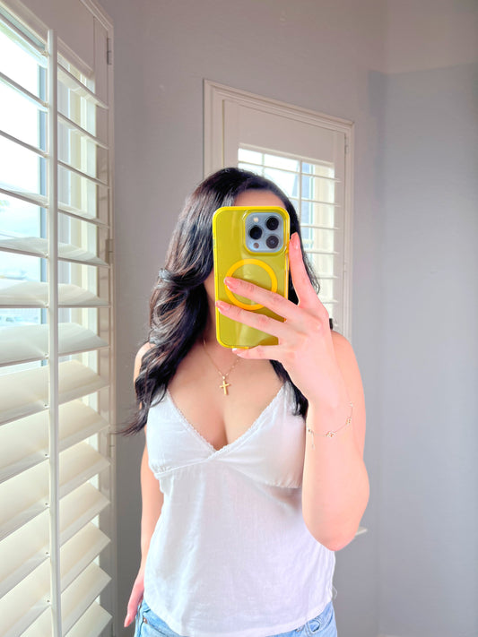 White Back Tie Tank