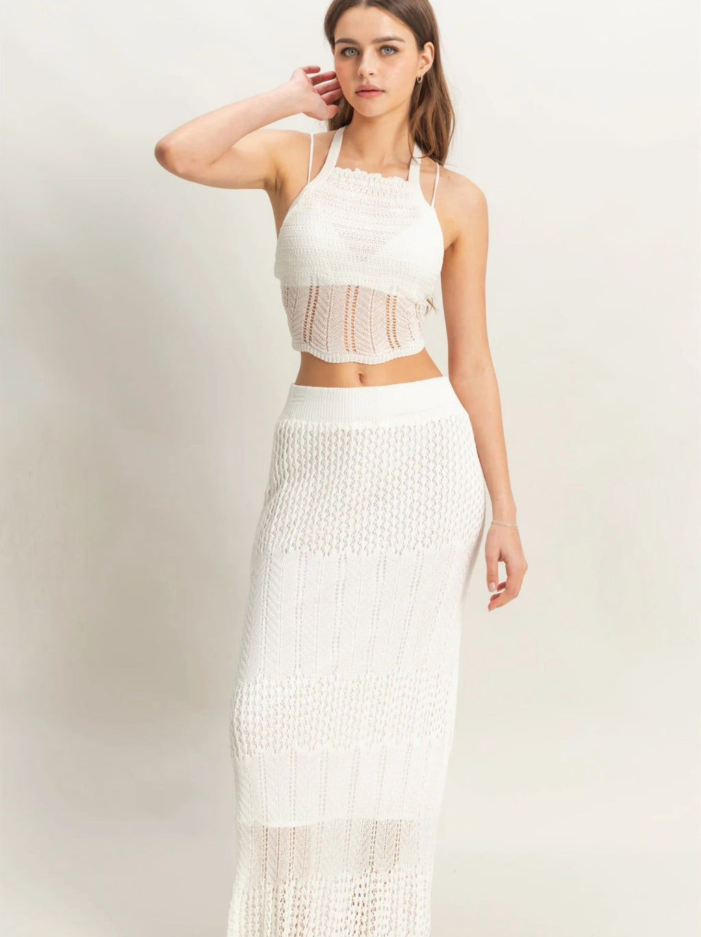 Halter top skirt set