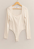 Cream Sweetheart Neckline Bodysuit
