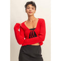 Tie Front V Neck Ribbed Cardigan