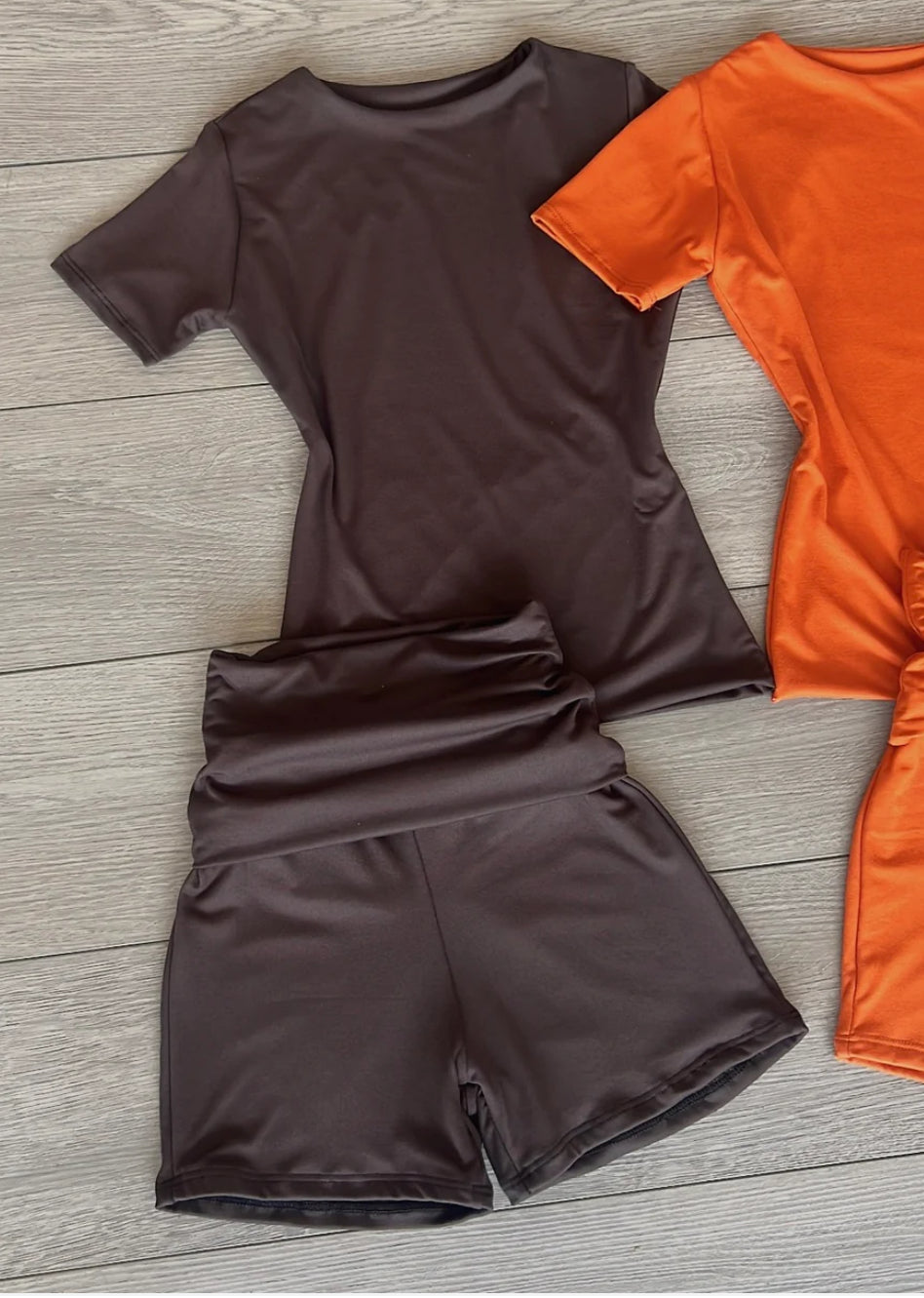 Brown Double Layered Shorts