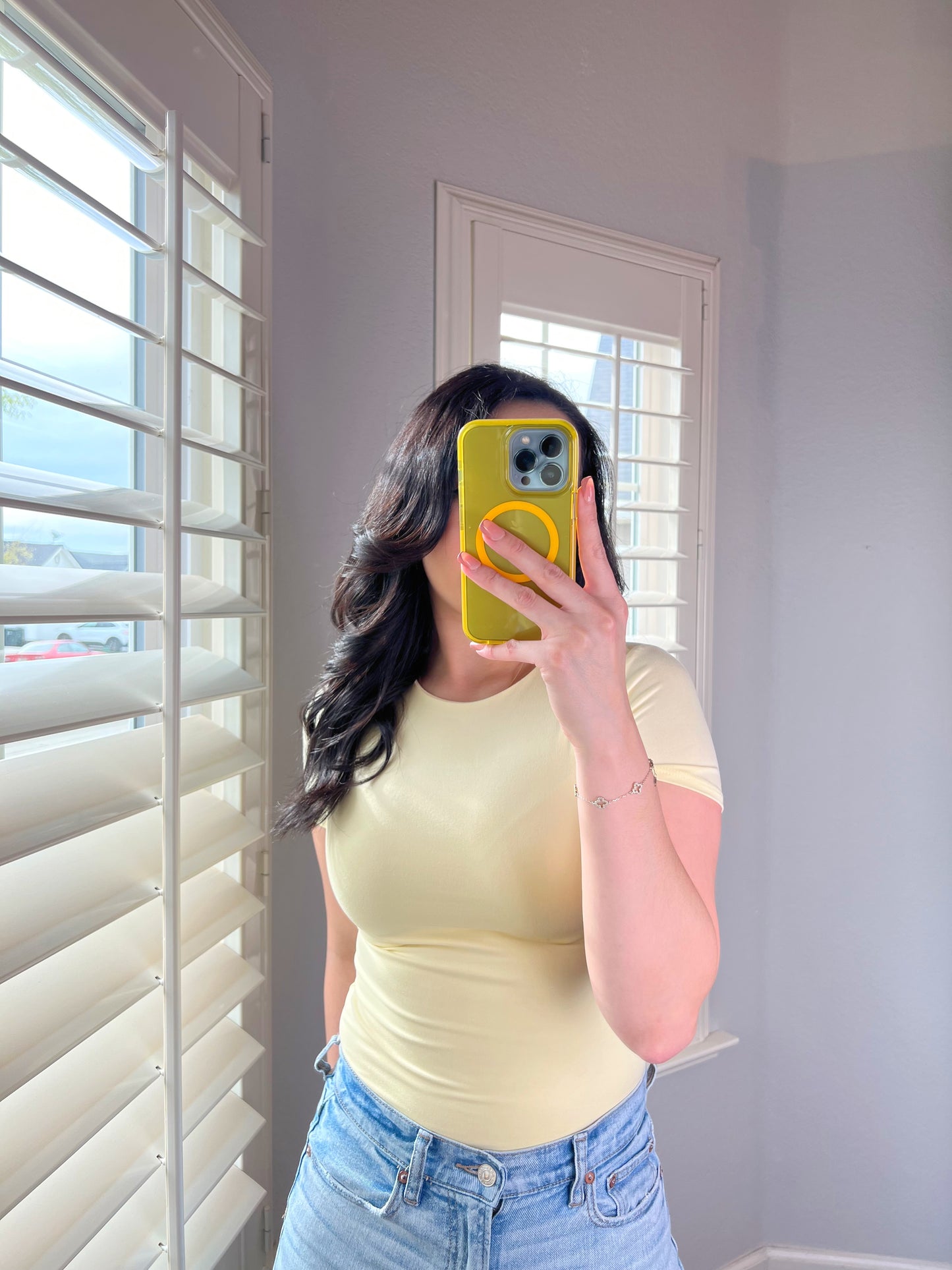 Yellow Short Sleeve Double Layered