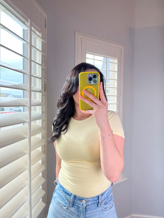 Yellow Short Sleeve Double Layered