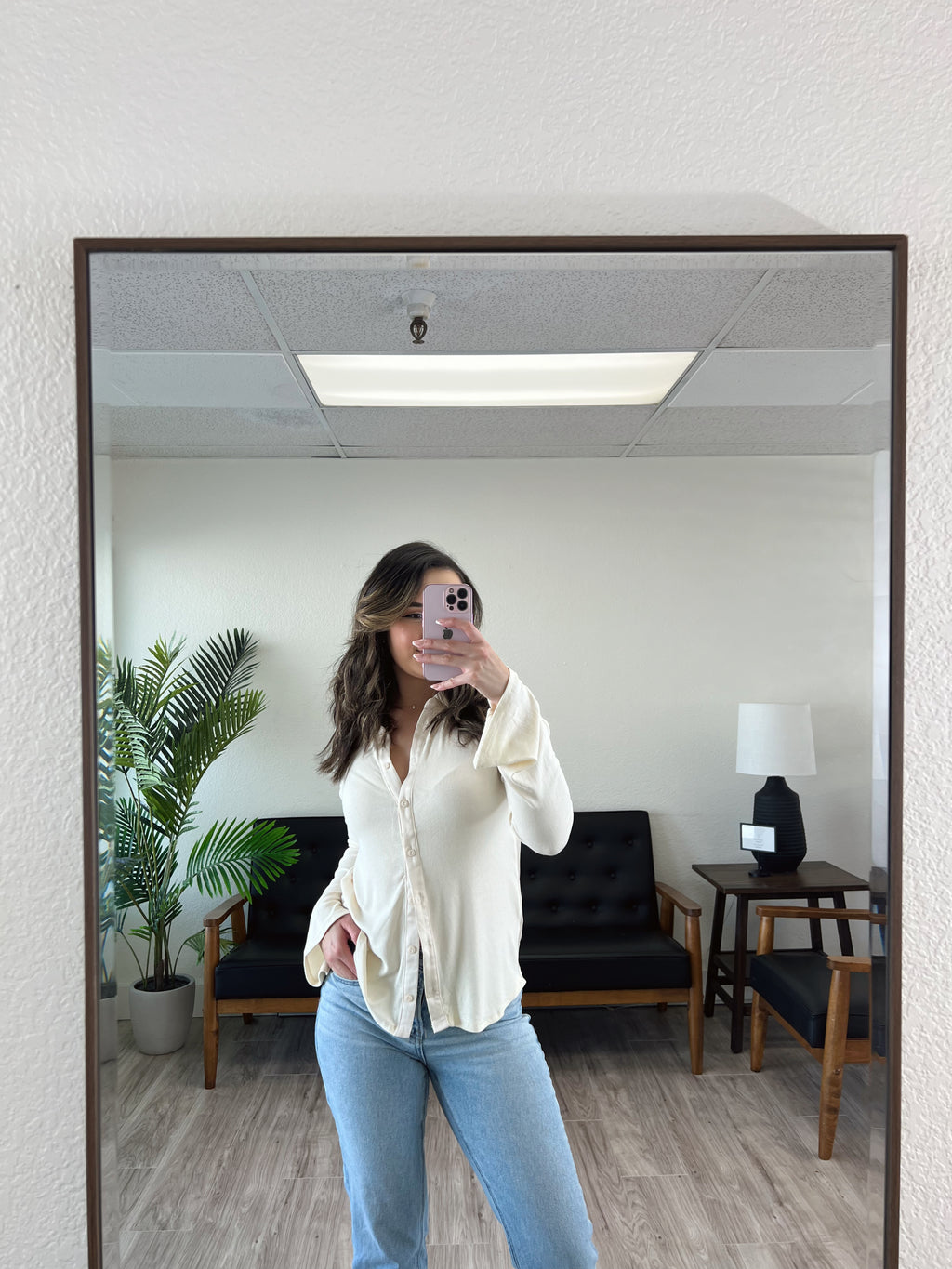 Rib Knit Button Shirt