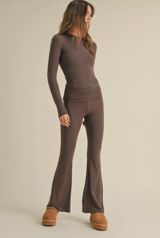 Soft Knit Long Sleeve & Foldover Flare Set