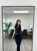 Faux Suede Fur Cropped Vest Black