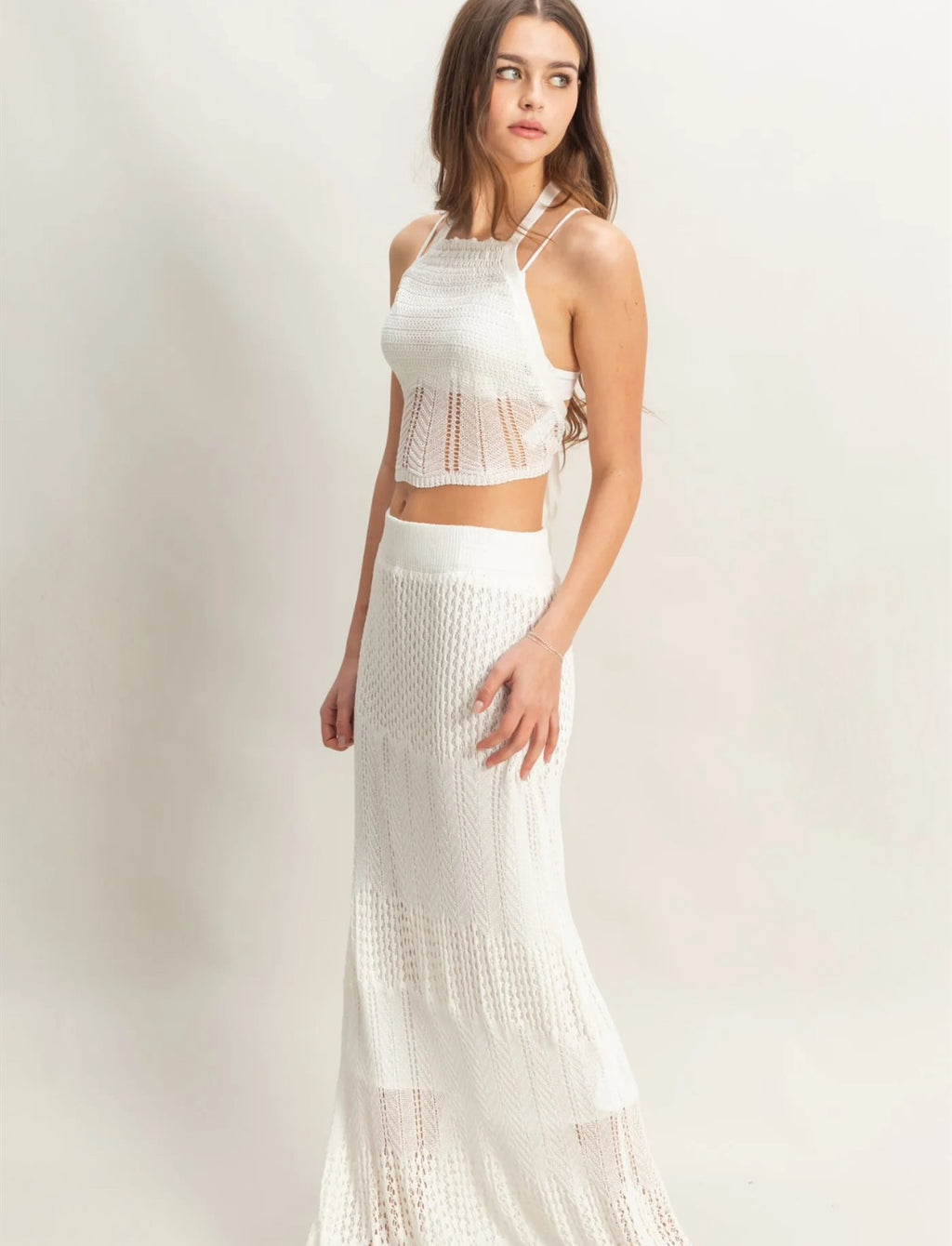 Halter top skirt set