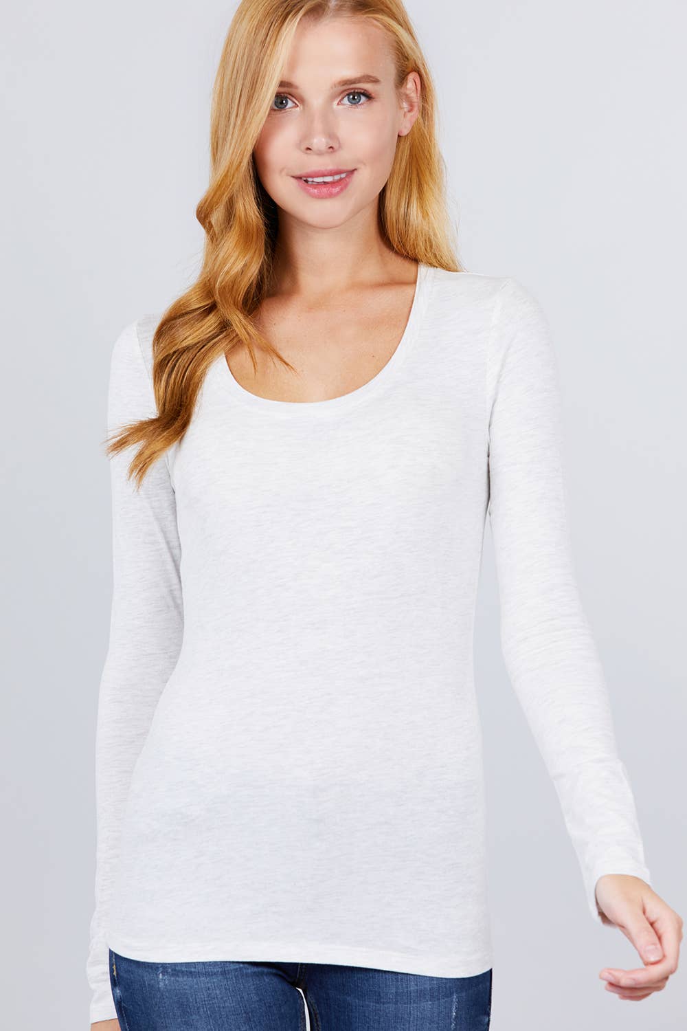 Long Sleeve Scoop Neck Top