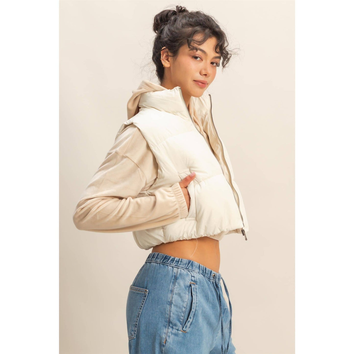Cropped Puffer Vest