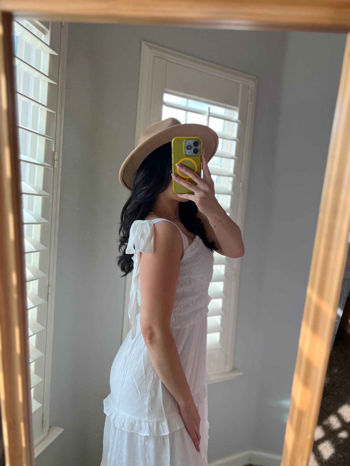 White Smock Midi Dress