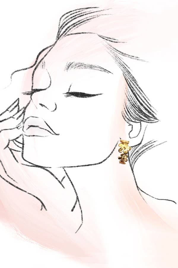 18K STAINLESS STEEL TARNISH FREE HUGGIE HOOPS: GOLD