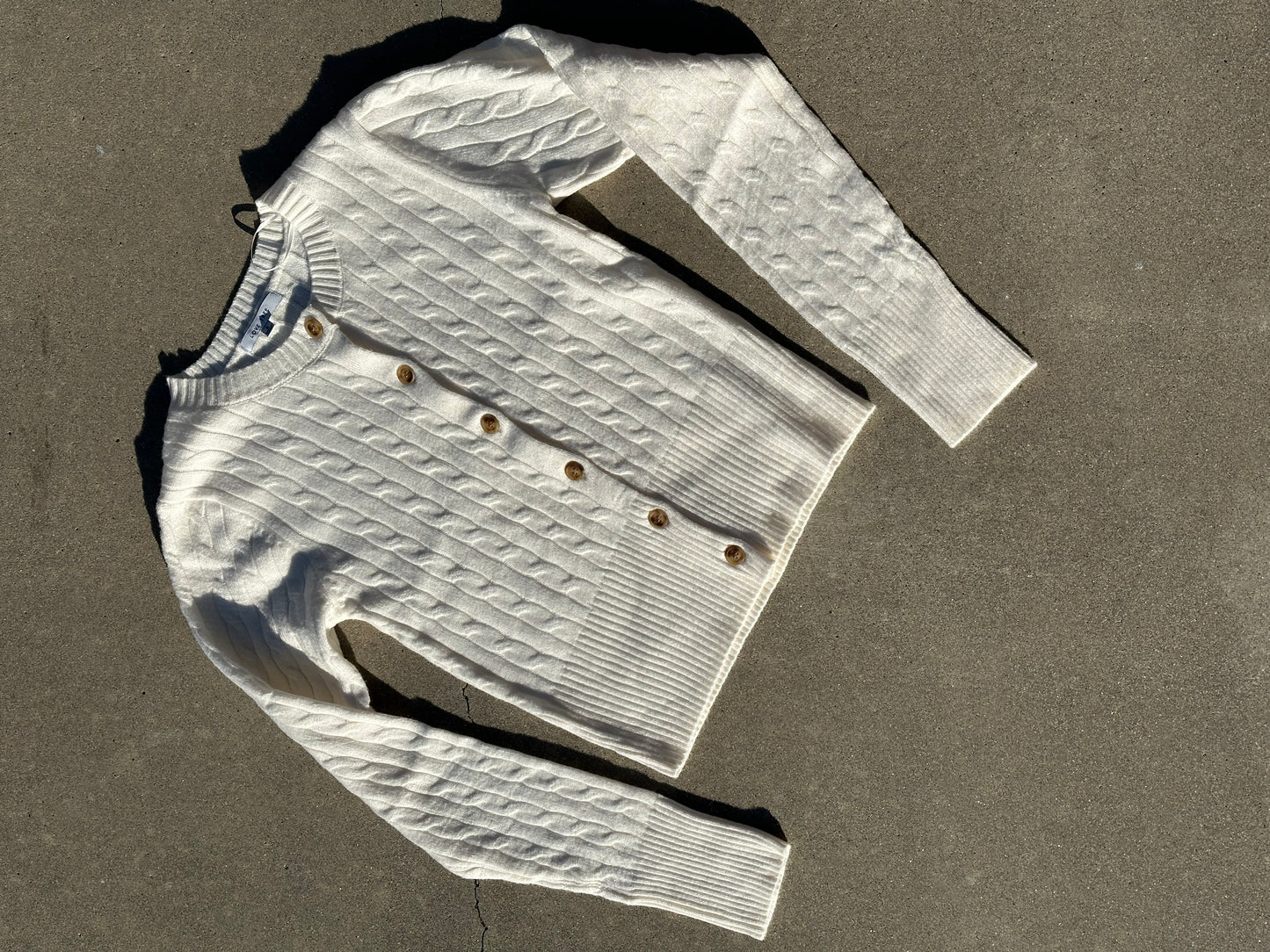 Ivory Cable Knit Cardigan