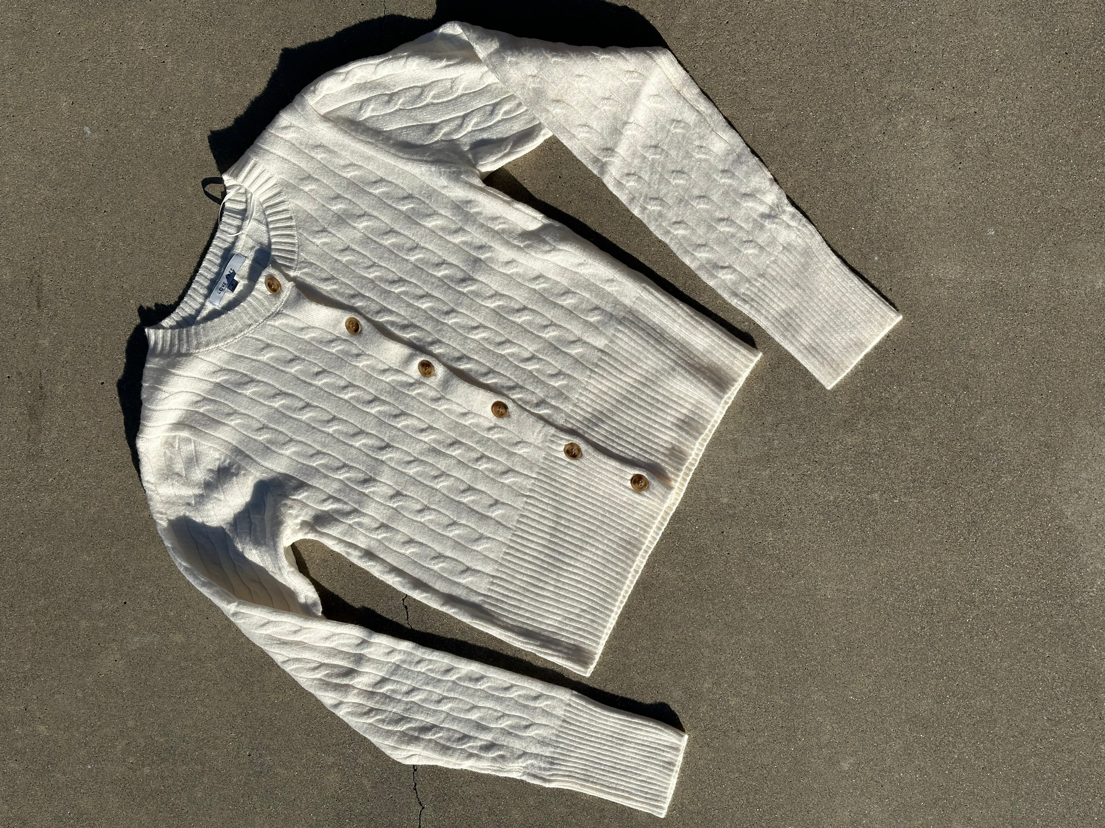 Ivory Cable Knit Cardigan