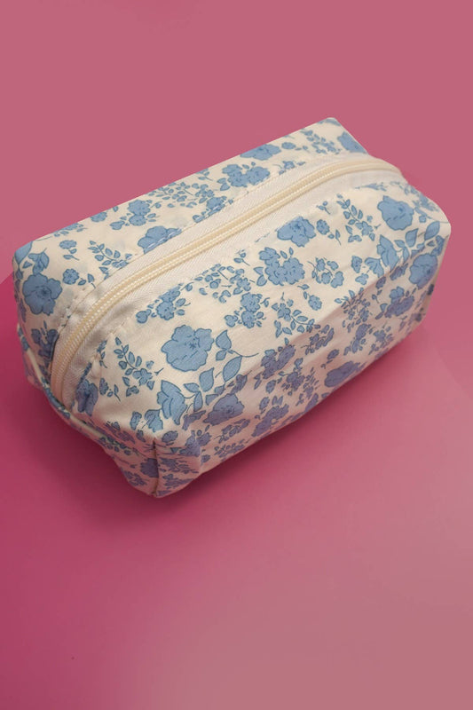 Blue floral pouch