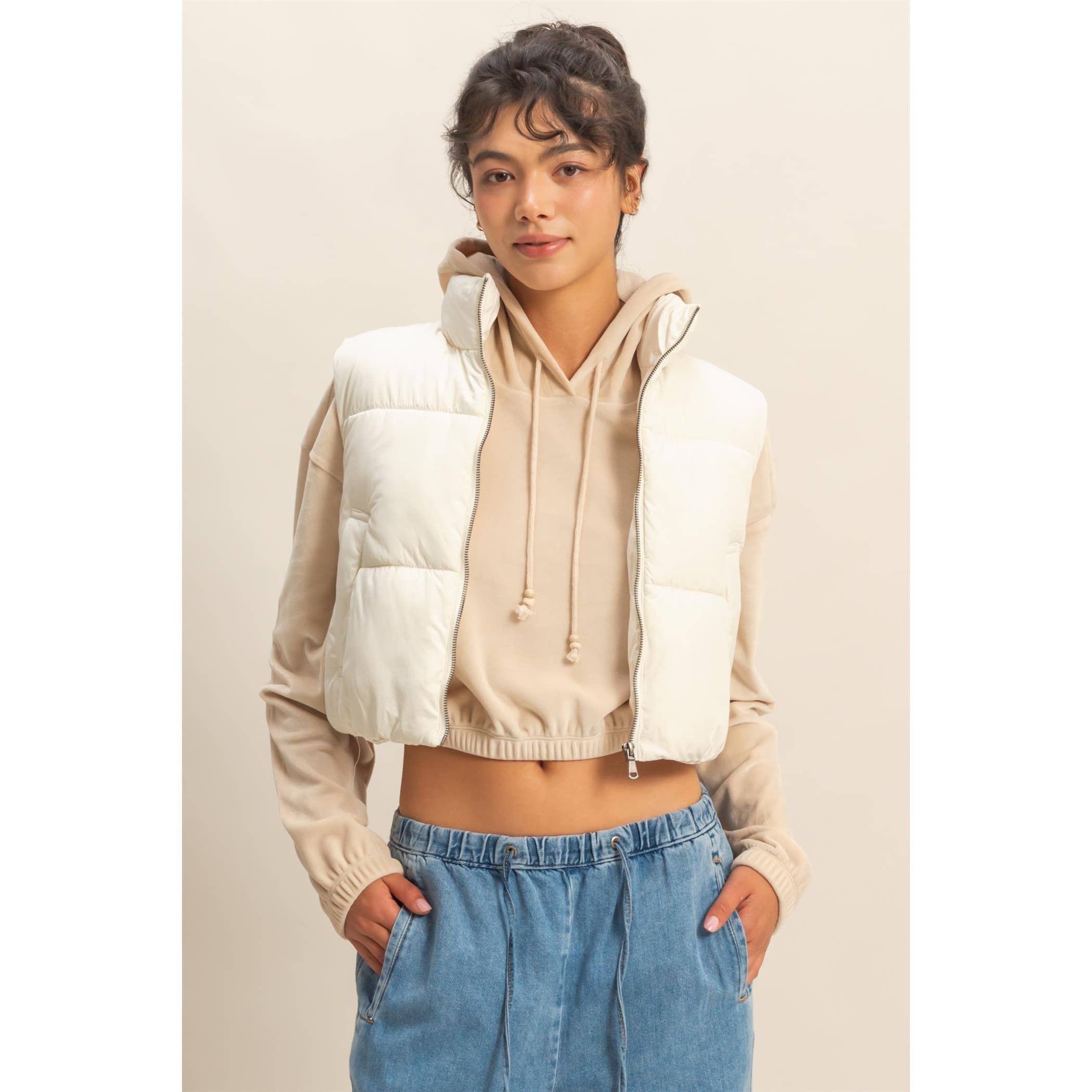 Cropped Puffer Vest