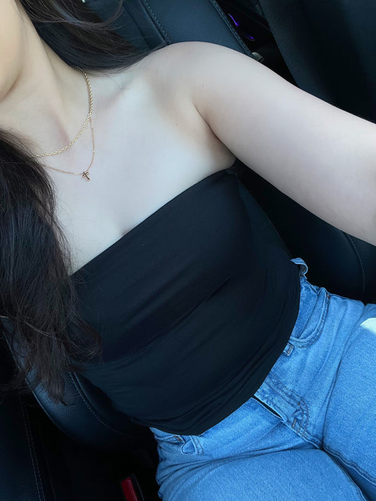 Black Double Layered Tube Top