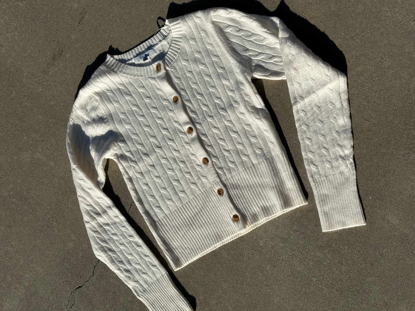 Ivory Cable Knit Cardigan