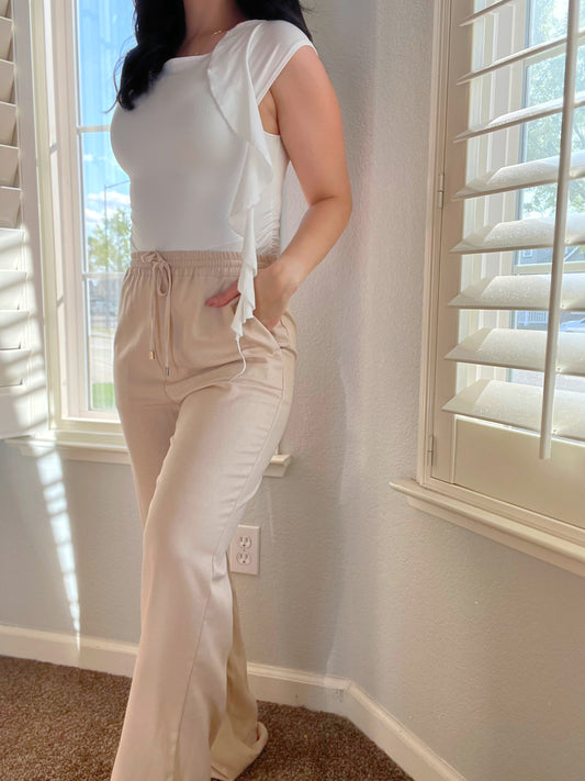Khaki Linen Pants