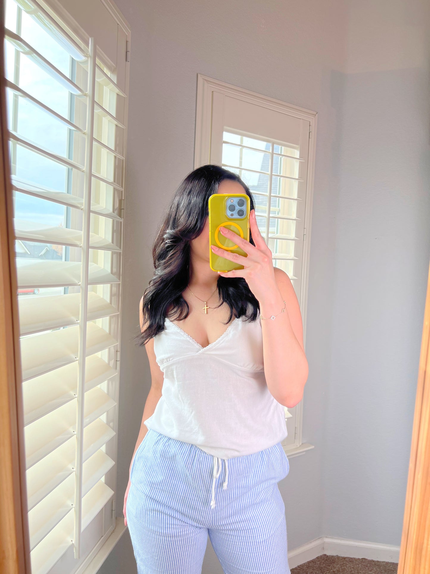 Blue Stripped Linen Pants
