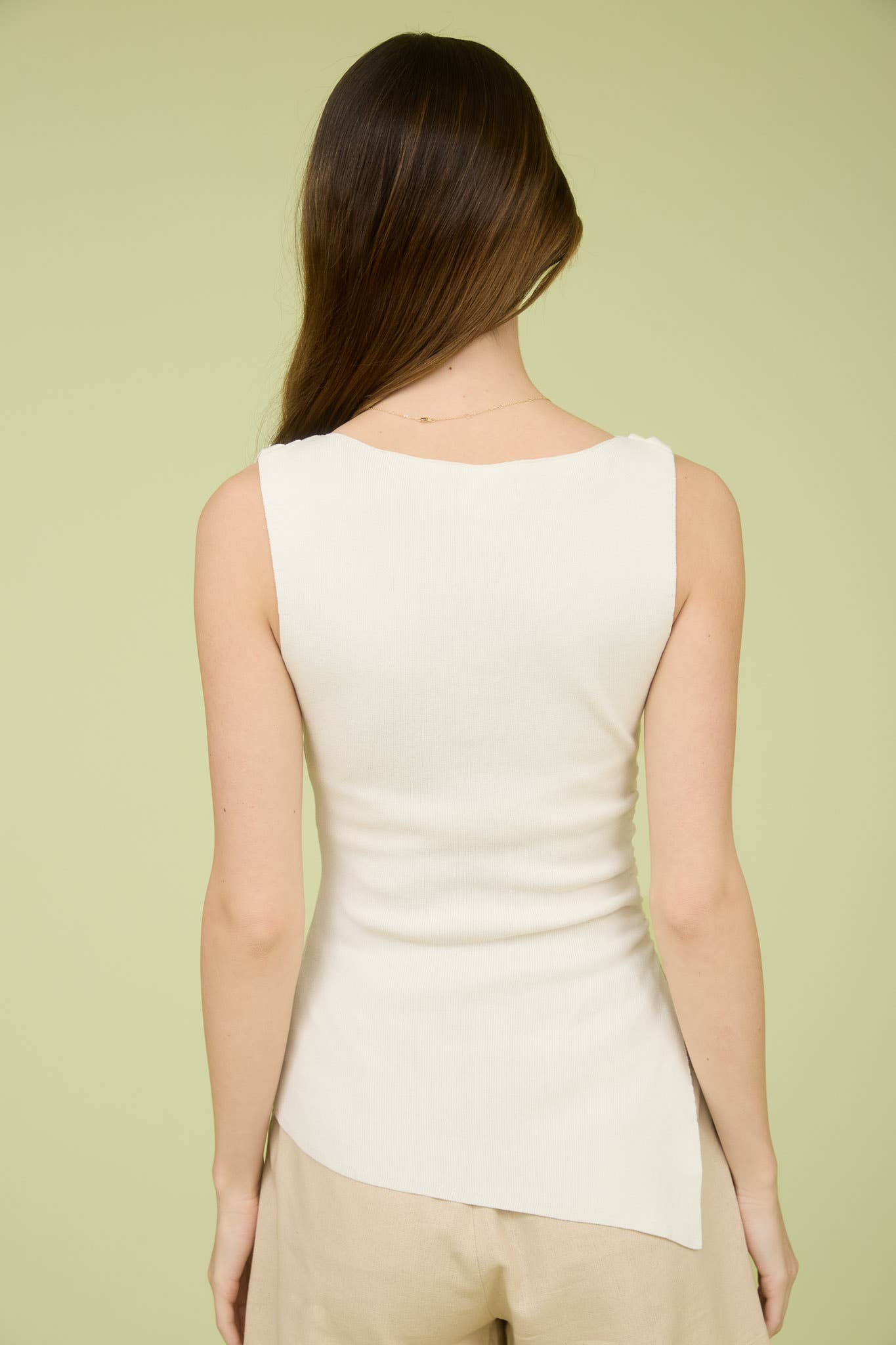 Asymmetrical Cream Top