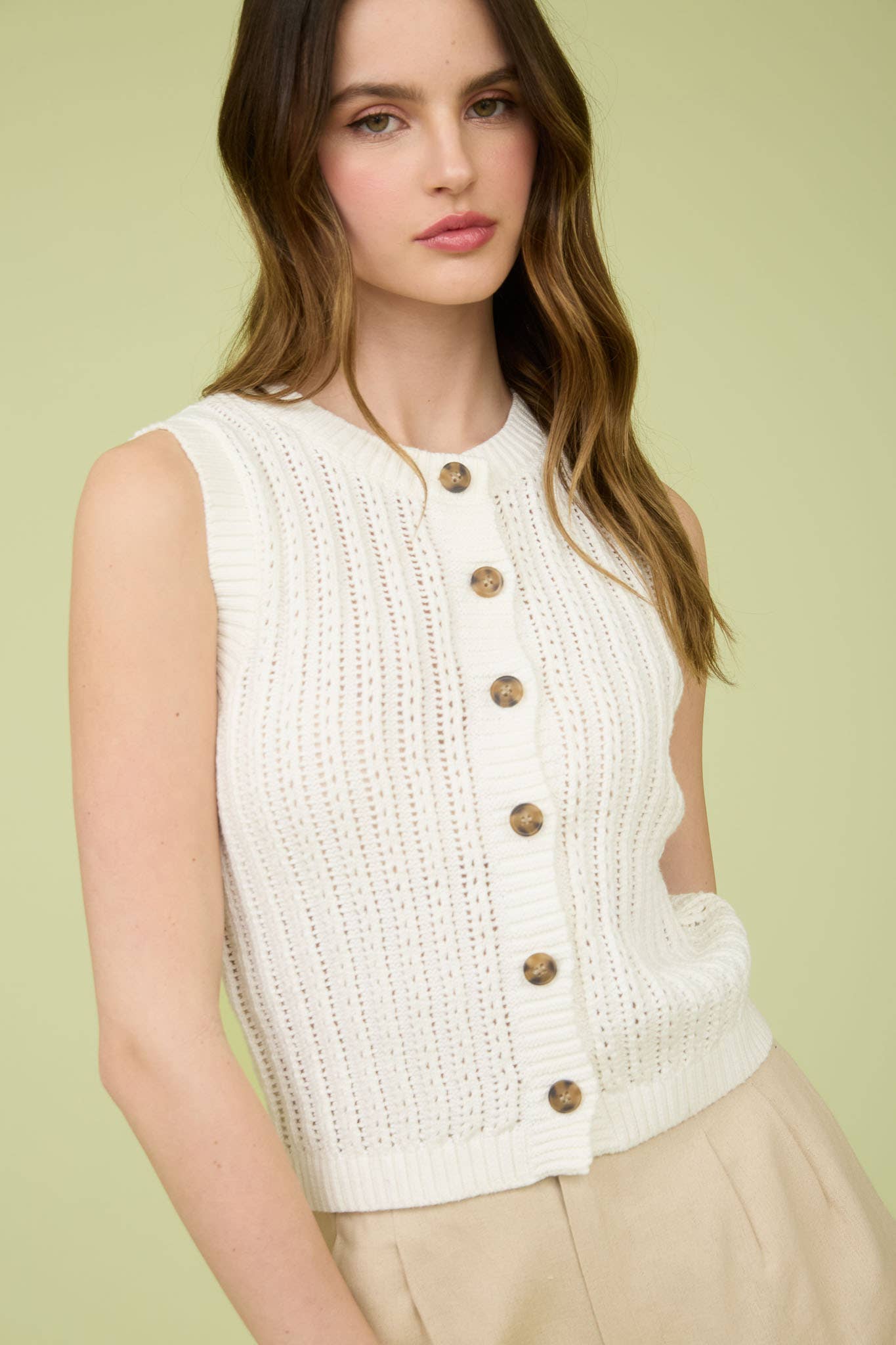 Button Down Cardigan Vest