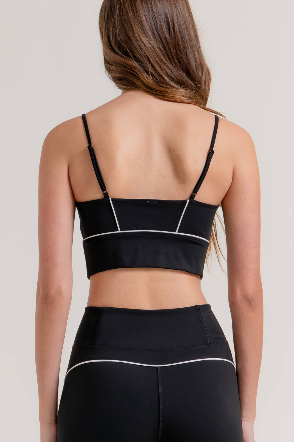 V-Neck Workout Cami Bra Top and Bottom Set