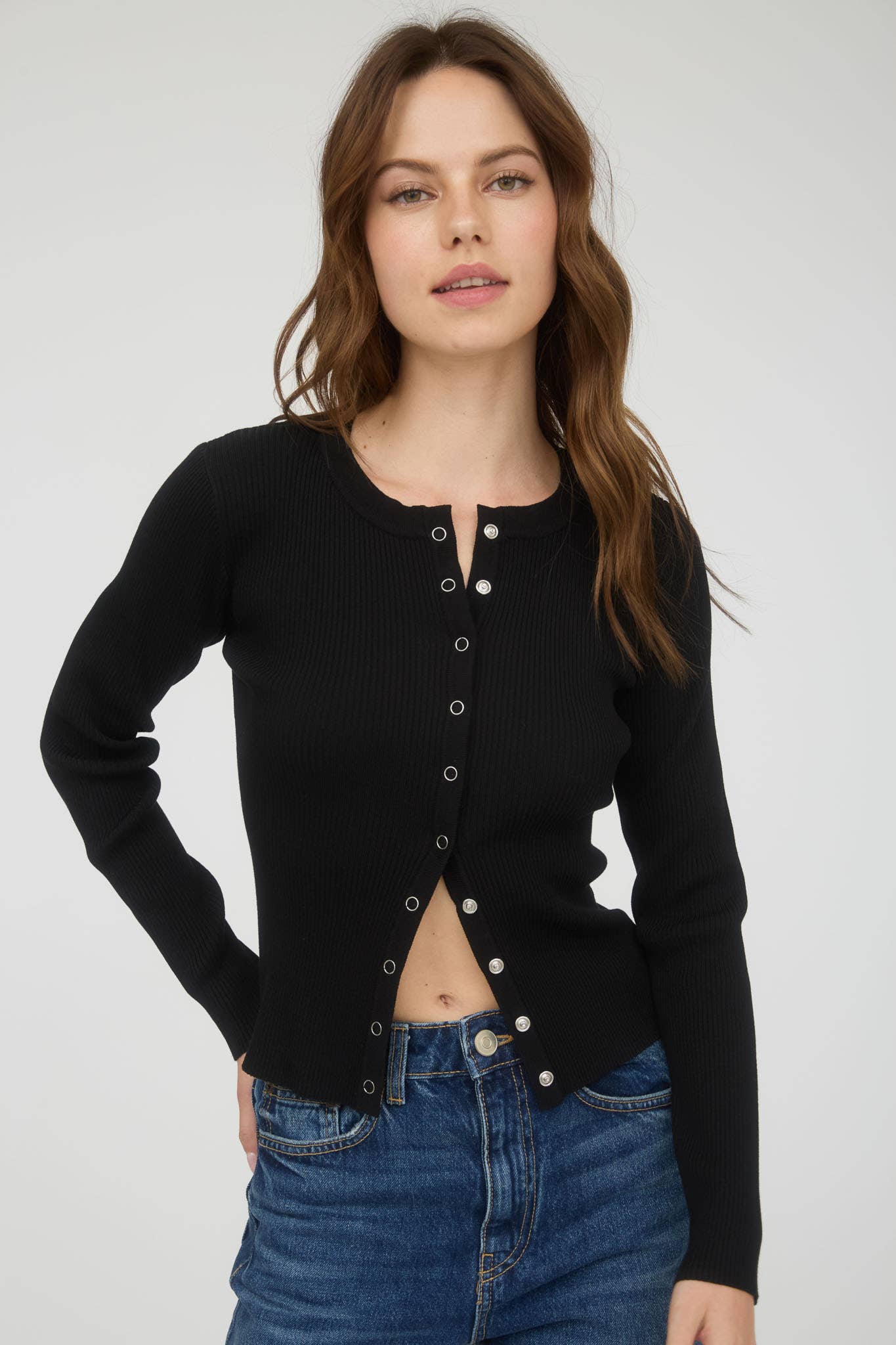 Black Button Down Cardigan