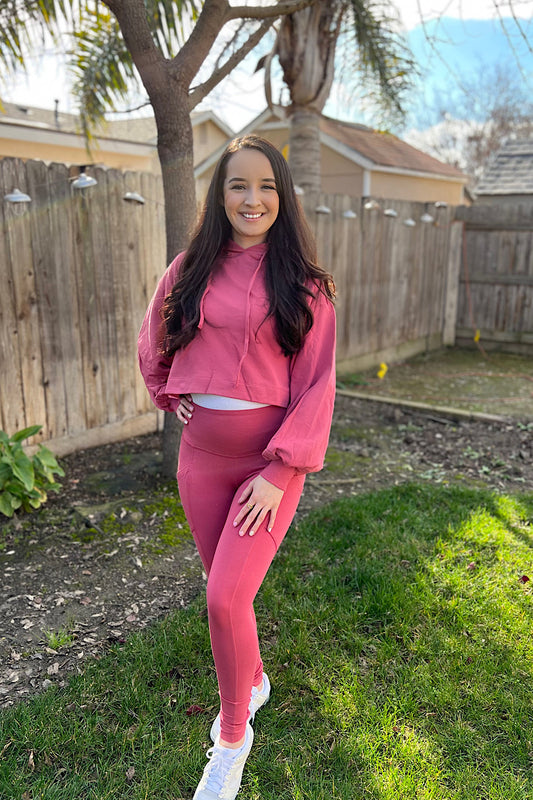 Rose Pink Pocket Leggings