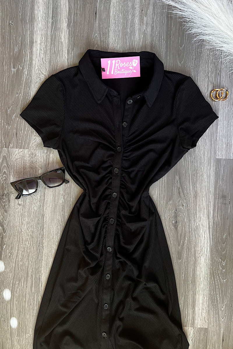 Black Button Dress