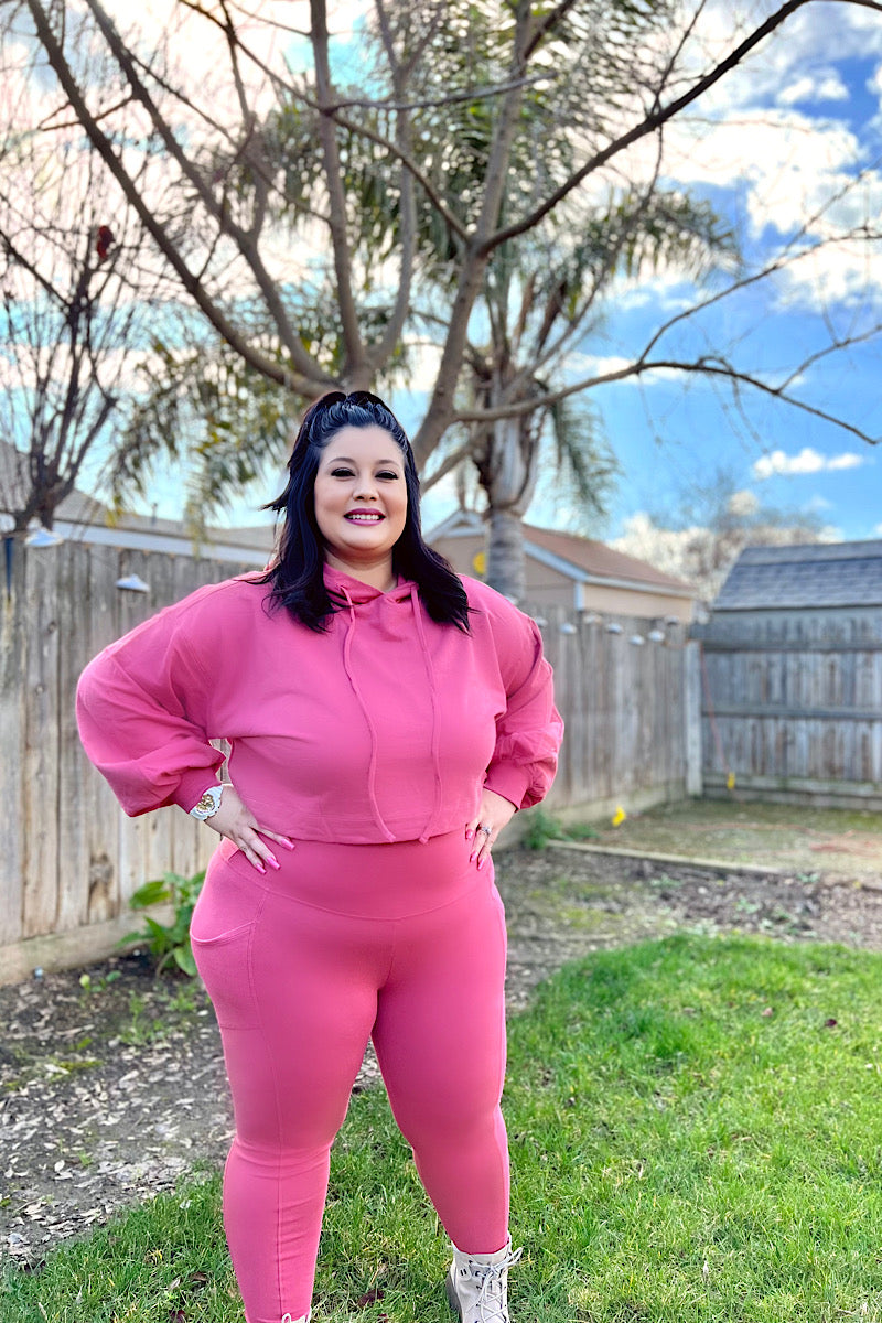 Rose Pink Hoodie Curvy